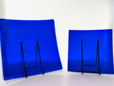 Arctic Grid - 8" Fused Glass Plate